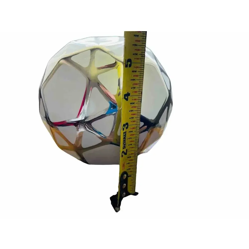 Decorative Ceramic Orb White With Silver Accents Home Decor 5.5 In Art